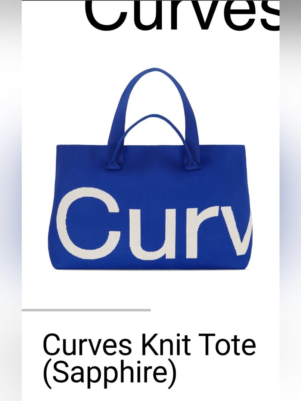 Curves Knit Tote Bag - Sapphire Blue